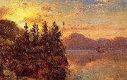Regis-Francois Gignoux  Lake George at Sunset 1862 oil painting